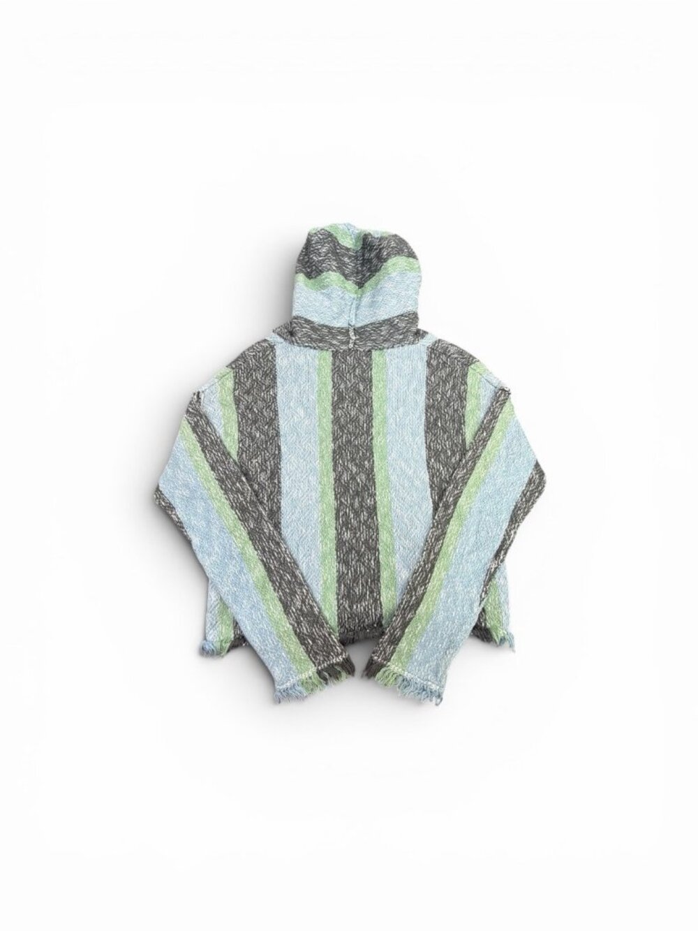 Free People Baja Hoodie Crop Sweater XS Blue Green Boho - Picture 2 of 6